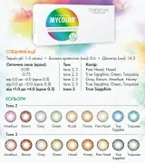 Контактні лінзи кольорові Comfort Line MyColor
