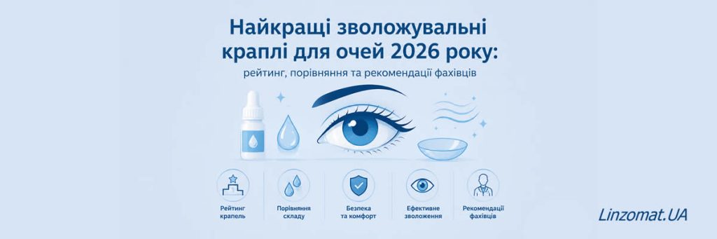 Найкращі зволожувальні краплі для очей 2026 року: рейтинг, порівняння та рекомендації фахівців